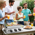 R.W.FLAME 3 Burner Tabletop Propane Griddle, 25' Stainless Steel, 24,000 BTU, Flat Top Grill for Outdoor BBQ, Camping & Patio