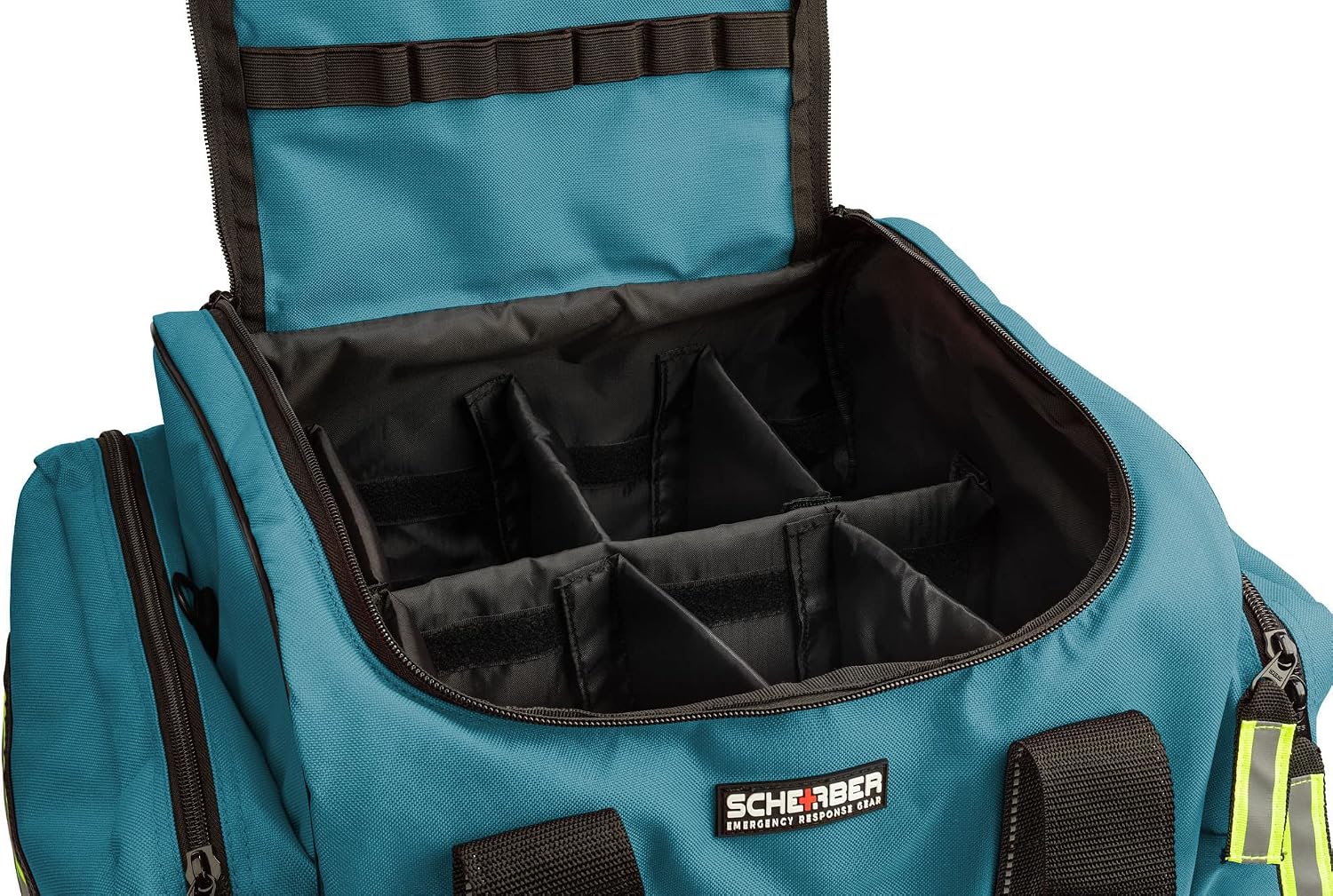 Scherber Fully-Stocked First Responder Bag | Professional EMT/EMS Trauma & Bleeding Medical Kit | HSA/FSA Approved | CAT Tourniquet, HyFin Chest Seal, Israeli Bandage & 250+ First Aid Supplies (Blue)