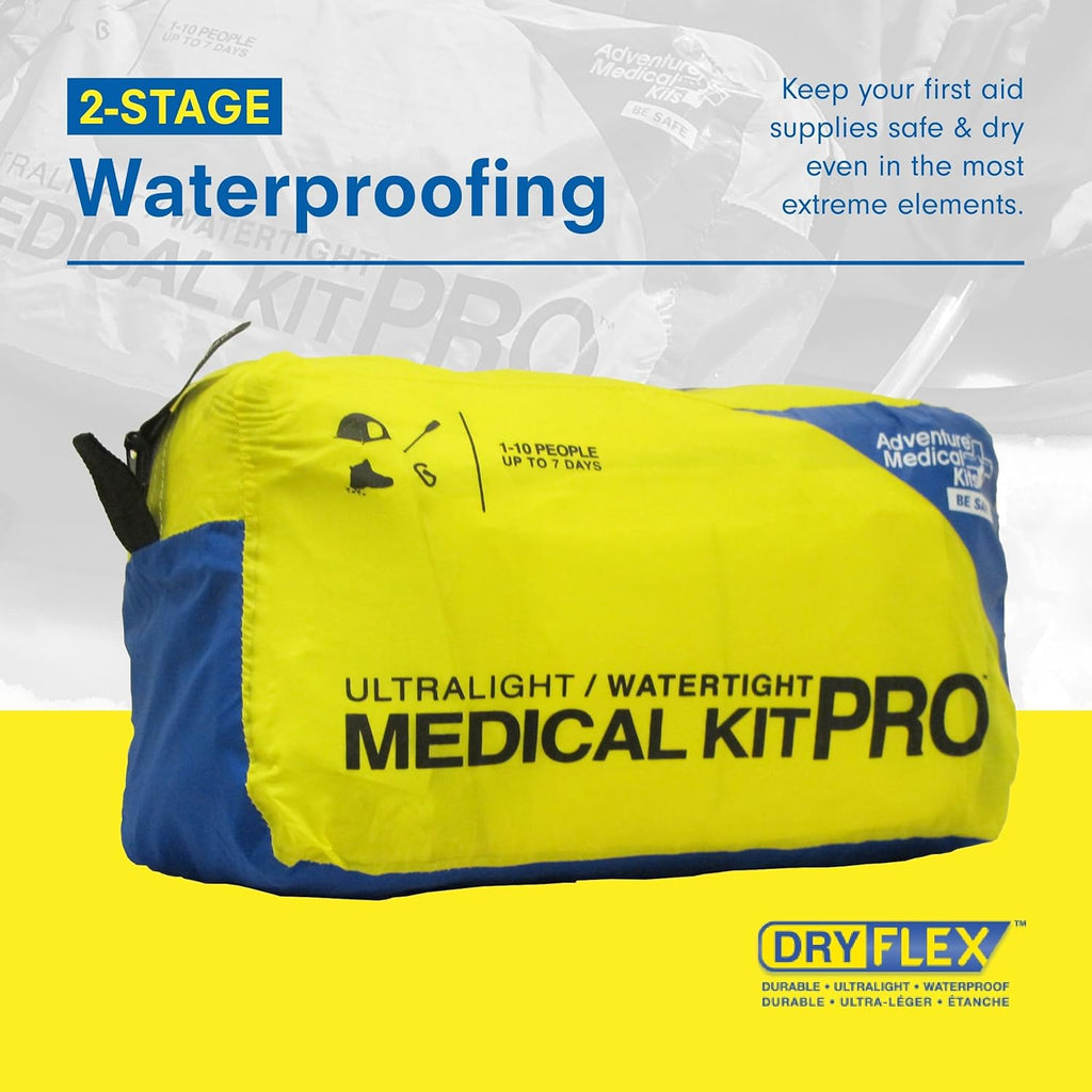 Adventure Medical Kits Ultralight & Watertight Medical Kit Pro - Emergency First Aid Kit with Laerdal CPR Mask, Irrigation Syringe, Wound Closure Strips & More