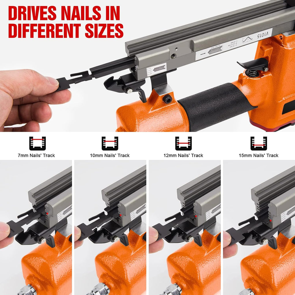 RZX V1015B Pneumatic Picture Frame Nailer - 1/4-Inch to 5/8-Inch V-Nailer for Wood Frames, Professional Framing Tool