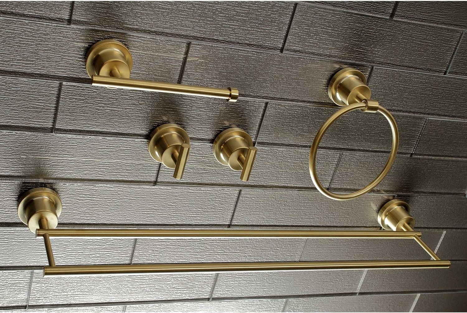 Kingston Brass BAH8213478SB Concord 5-Piece Bathroom Accessory Sets, Brushed Brass