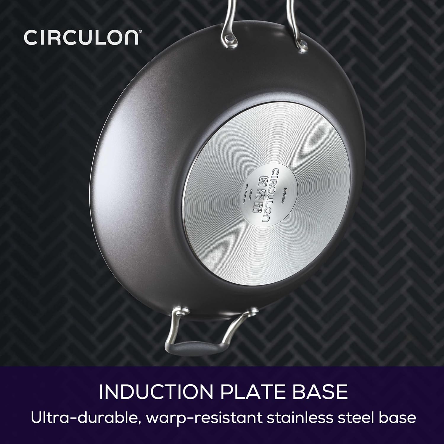 Circulon A1 Series w/ScratchDefense Nonstick Induction Wok with Lid, 14-Inch, Wok Pan with Lid, Graphite