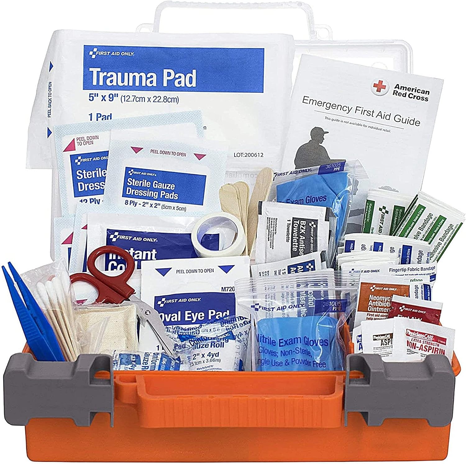 McKesson First Aid Kit, 260 Pieces, OSHA Compliant 50 Person Kit for Car, Home, Office, Camping, Travel, Case of 12