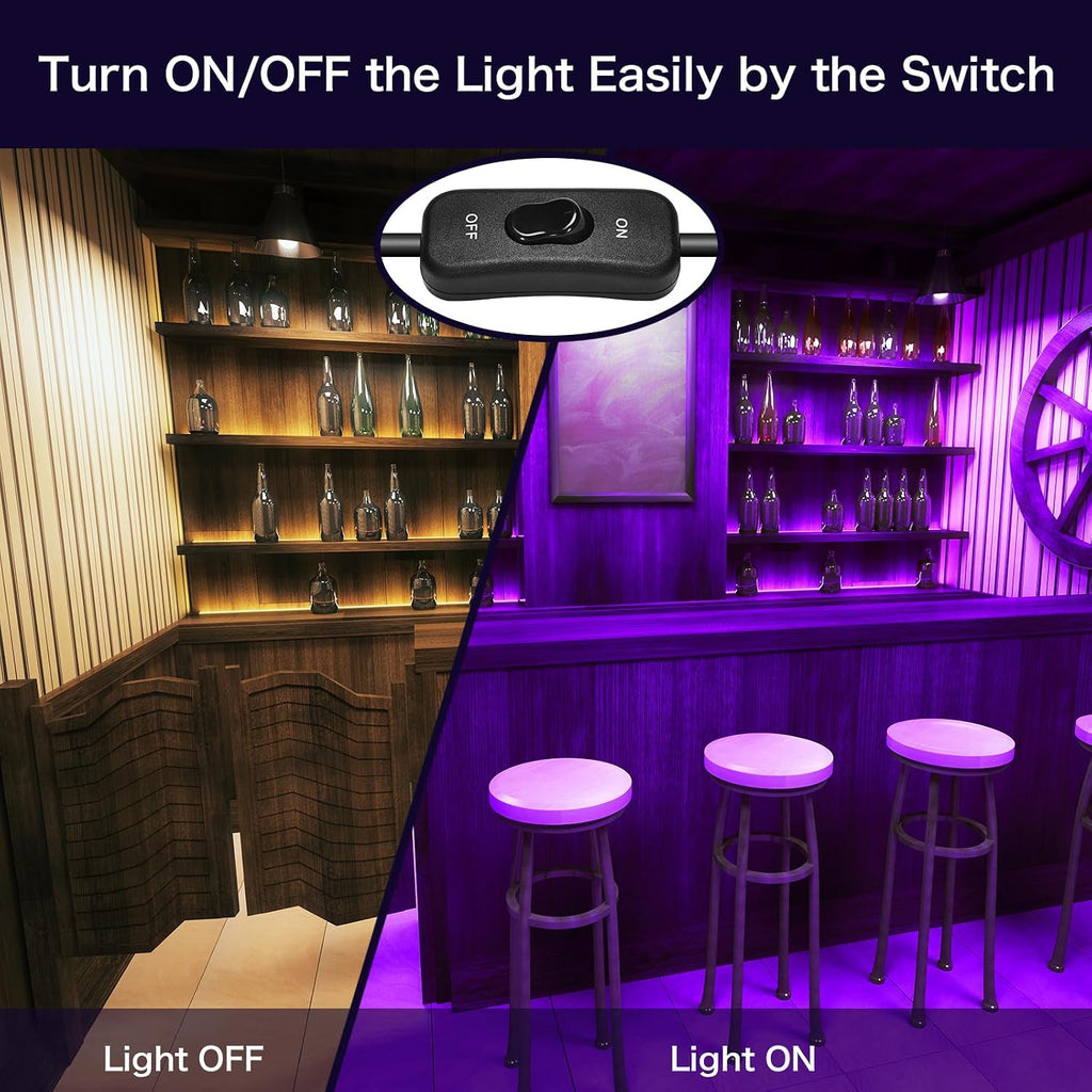 XYCN 4 Pack 300W LED Flood Black Lights,395nm to 405nm UV Outdoor Flood High Power Blacklight Light with Plug in, IP66 Waterproof Large Black Light Spotlight for Glow Party Large Space, Halloween