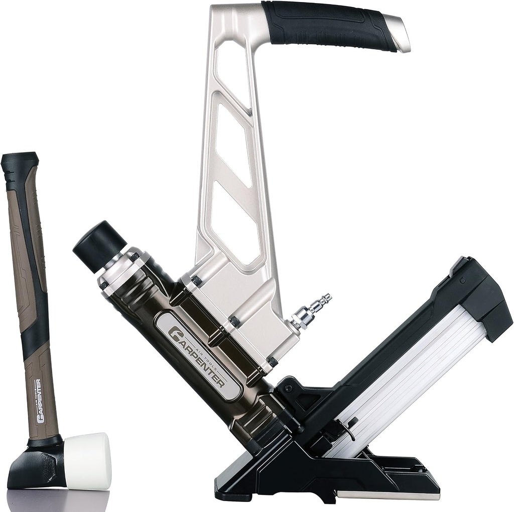 Carpenter Tools CFL5016 3-in-1 Flooring Stapler and Nailer with Mallet and CF50 18 Gauge Brad Nailer