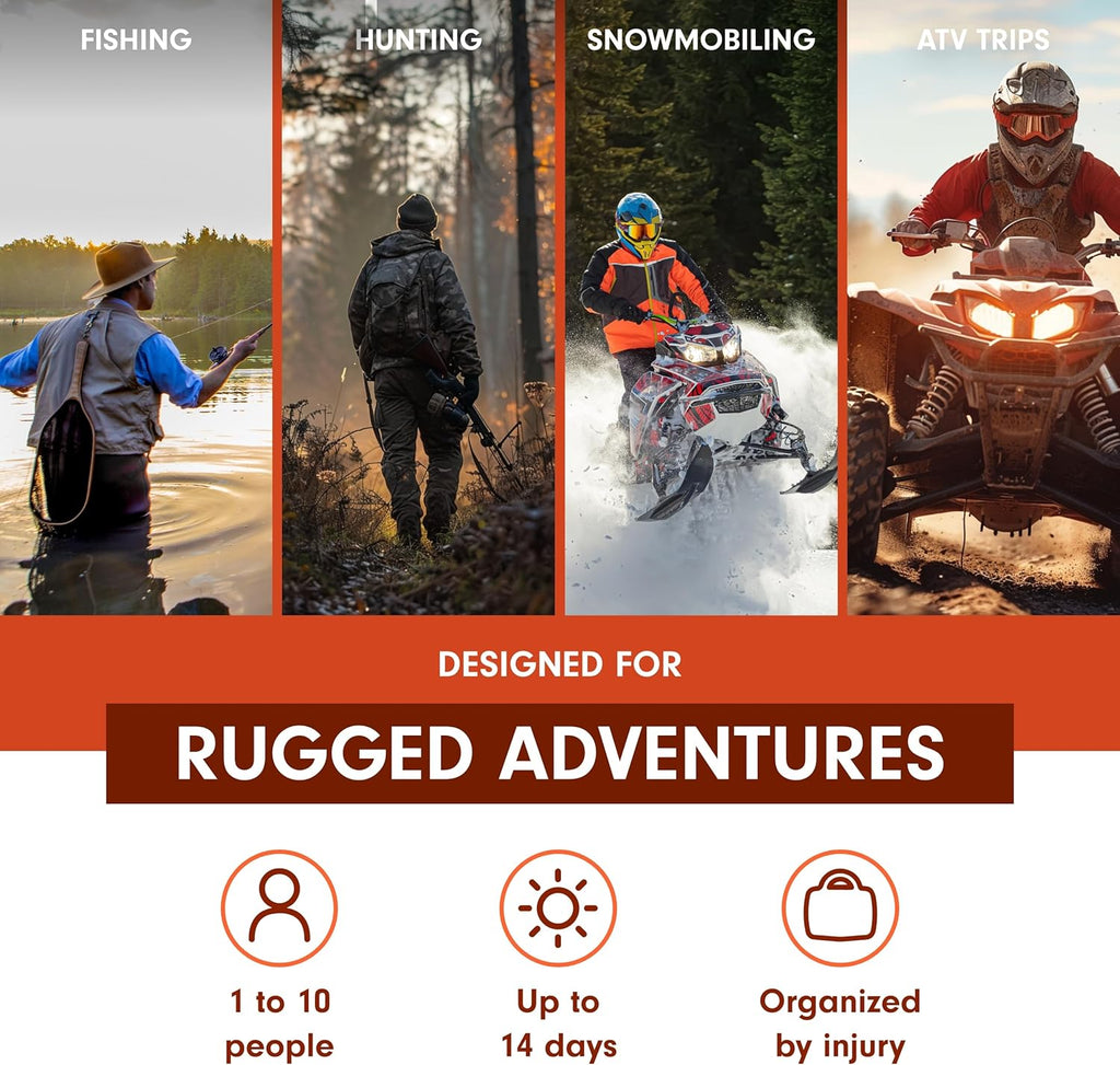 Adventure Medical Kits Sportsman Series Medical Kit - 400 - First Aid Kit for Camping, Hiking, Hunting & More - For 10 People for 14 Days - Includes Bandages, Medicine, Guide Book & More