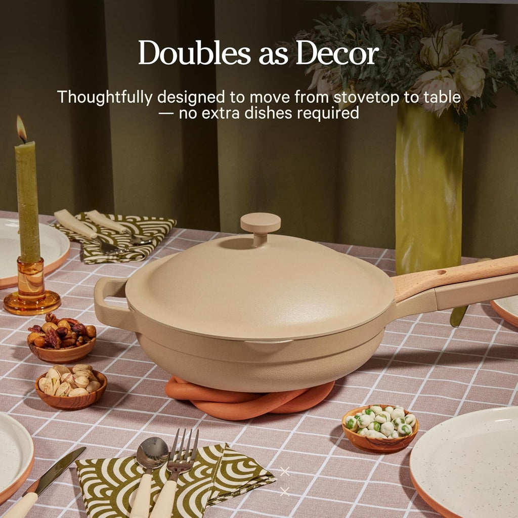 Our Place Mini Always Pan | 8.5' Ceramic Pan with Modular Lid & Beechwood Spatula | Patented 10-in-1 Nonstick, Non-Toxic Cookware Made Without PFAS | Induction & Oven-Safe up to 450°F | Steam