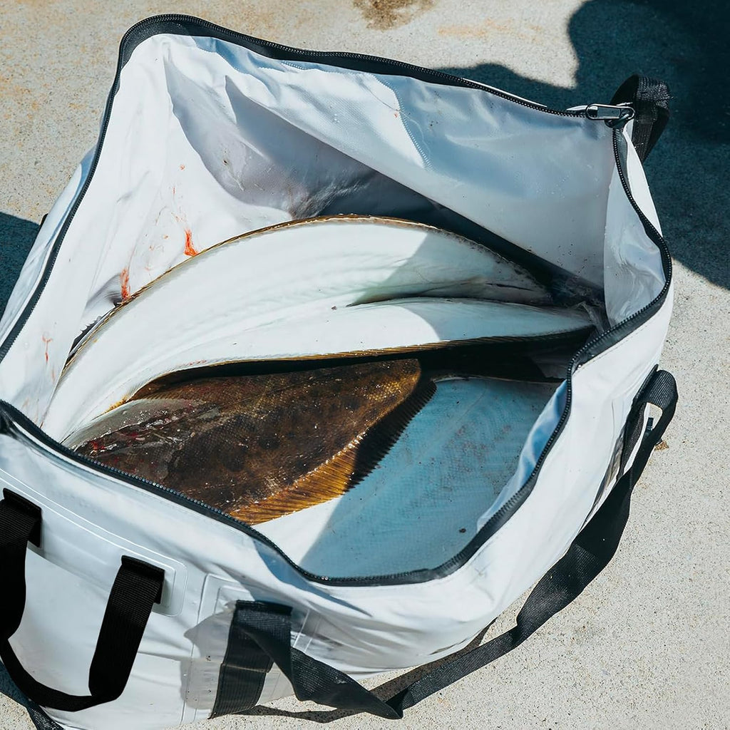 Buffalo Gear Insulated Fish Cooler - 27.5QT 58QT Waterproof Flat Bottom Bag, Leakproof and Fishing Kill Bag