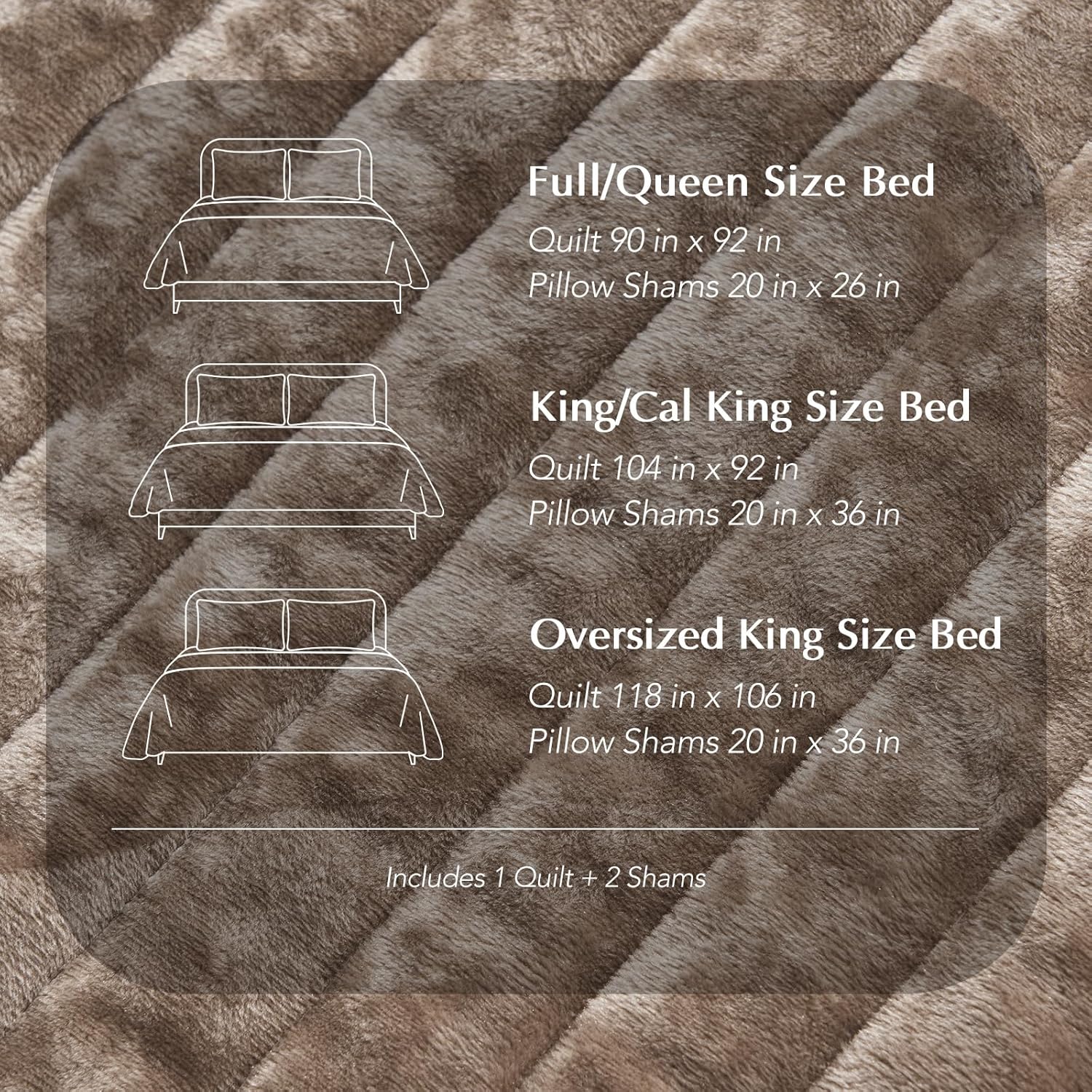 EverGrace Velvet Quilt Set California King 118'' x 106'', Luxurious Soft Striped Channel Bedding Set, Lightweight Velvet Comforter for All Season, Oversized Bedspread Coverlet w/ 2 Shams, Mocha Brown