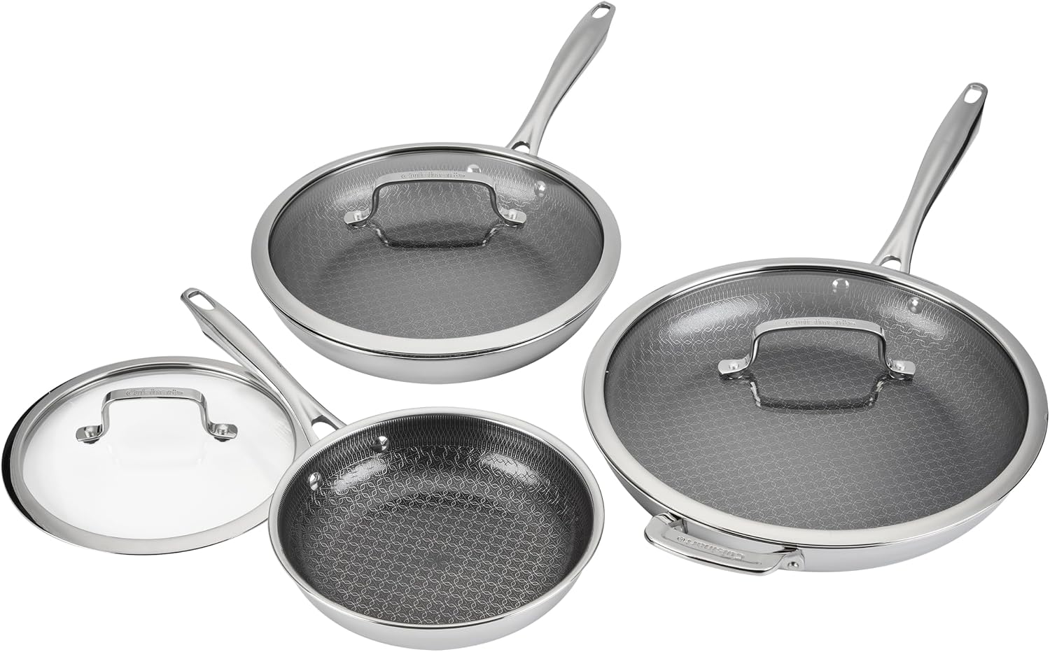 Cuisinart FusionElite+ Hybrid Tri-Ply Stainless Steel Cookware Set, 6-Piece Skillet Cooking Set with PURELYSEAR Ceramic Technology, Scratch Proof, Cool Grip Handles, Dishwasher Safe