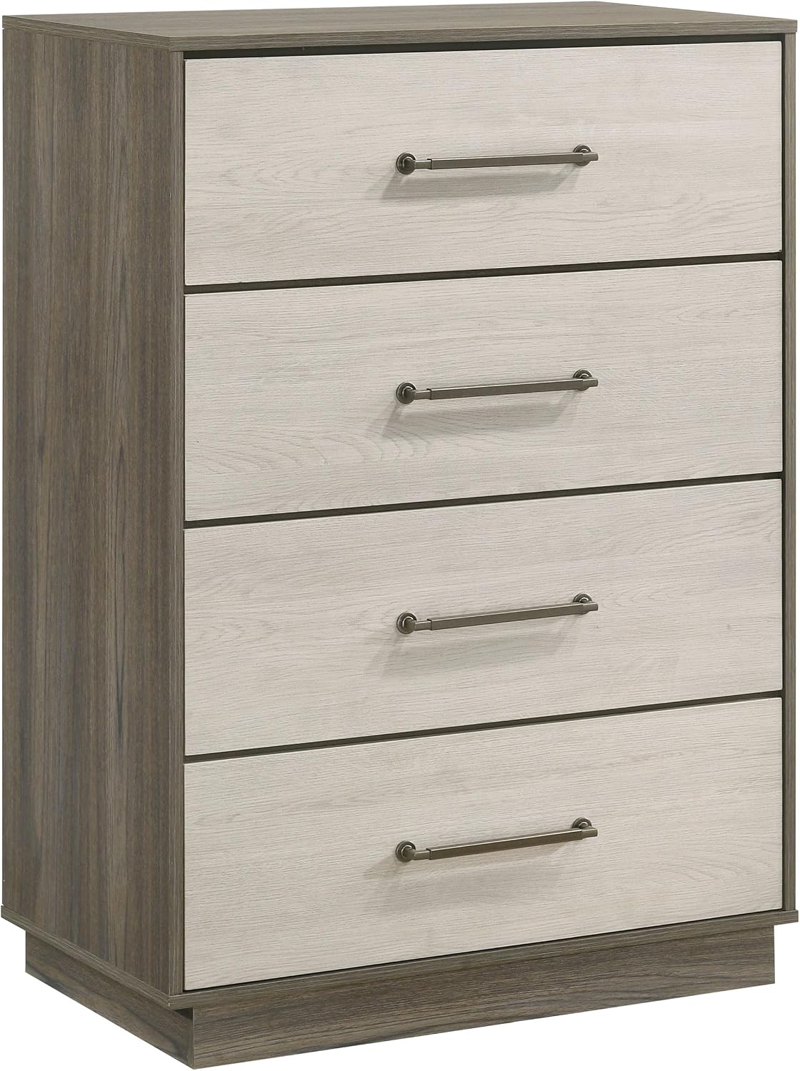 Coaster Home Furnishings Fenwick Contemporary 5-Piece Bedroom Set Eastern King Size Bookcase Bed Frame 48-inch Headboard Grey Oak/Almond 224981KE-S5