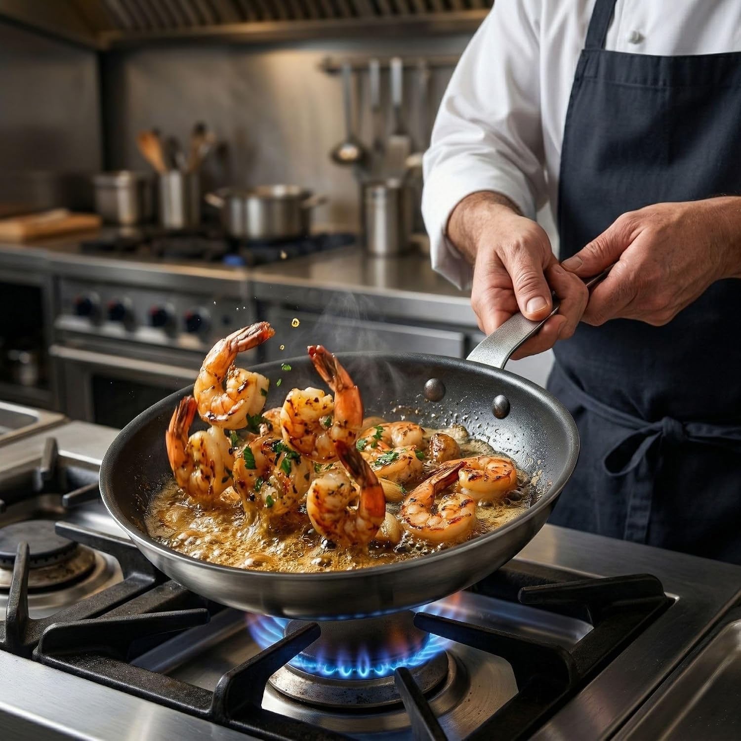 Restaurantware-Met Lux 10 Inch Fry Pans, Set Of 6 No-Stick Frying Pans - Induction-Ready, Triple-Riveted, Black Aluminum Cooking Skillets, Durable, For Searing, Sautéing, And Browning Food