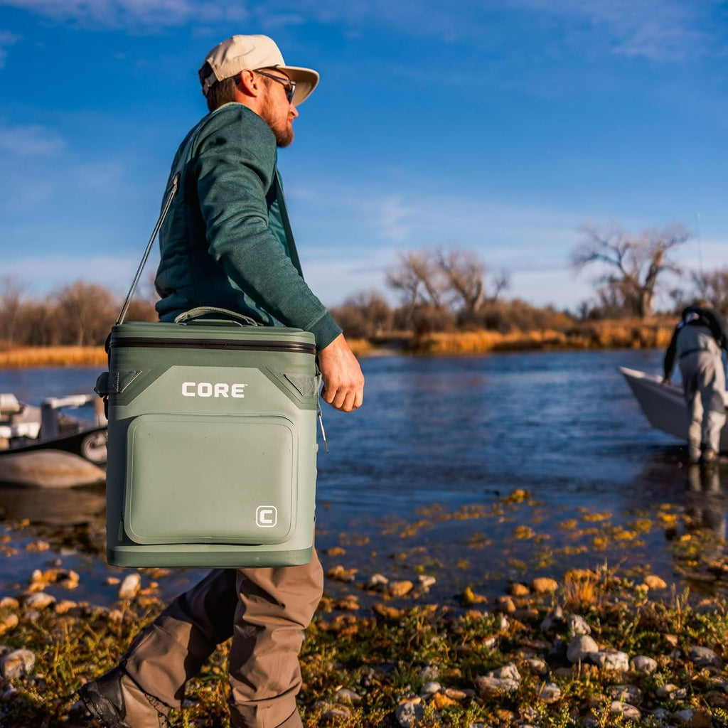 CORE Magnetic Leak Proof Soft Cooler with Waterproof Zipper | Insulated Bag Portable Ice Chest Box | Best Soft Cooler for Food & Beverages for Tailgating, Car Camping, Travel, and Family Beach Picnics