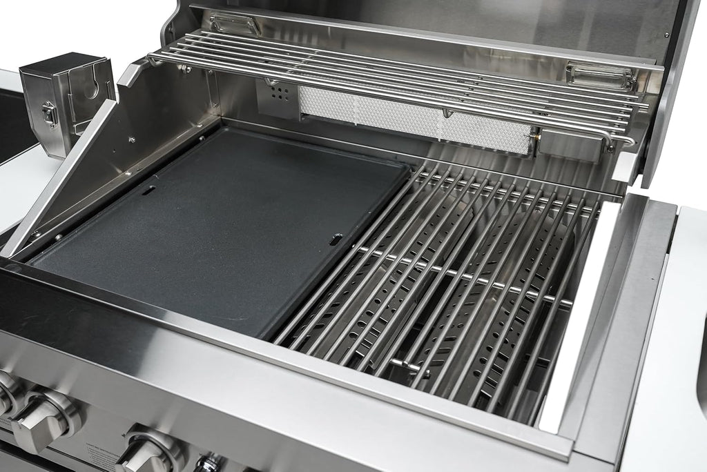 Mont Alpi 2-in-1 Dual Sided Heavy Duty Cast Iron Reversible Griddle Pan Plate - Flat and Ridged Surfaces - 18 x 14 inches - Fits all Mont Alpi Outdoor Grills - MAGR