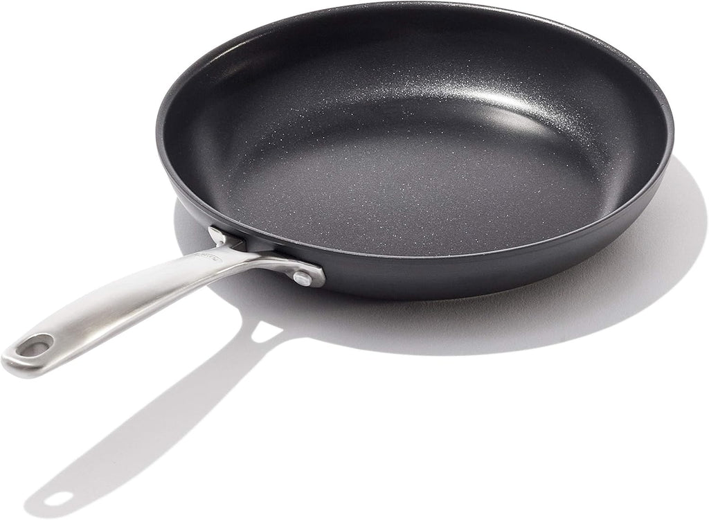 OXO Enhanced 11' Square Griddle Pan and 10' Frying Pan Skillet, PFAS & PFOA-Free, Healthy Ceramic Nonstick, Durable Hard Anodized Cookware, Stainless Steel Handle, Dishwasher & Oven Safe, Black