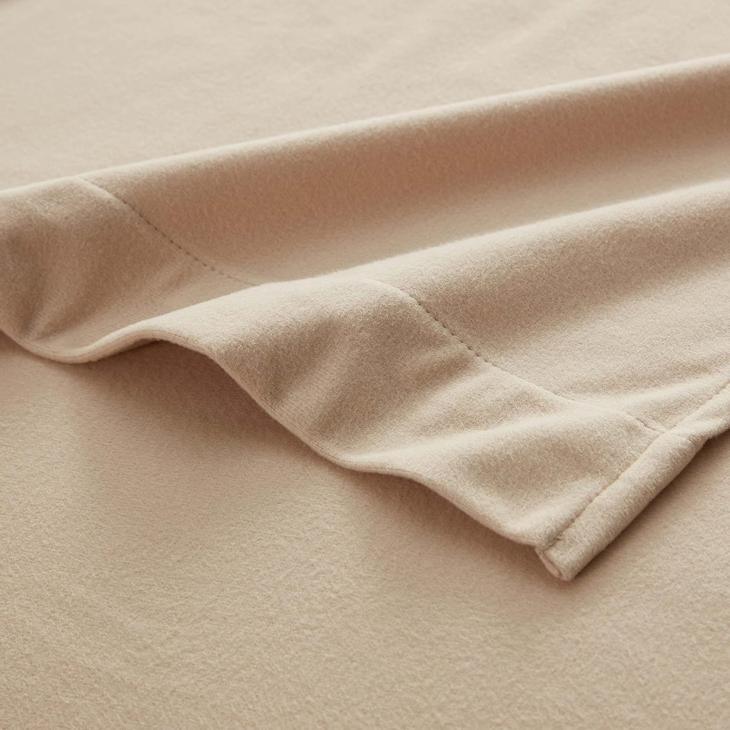 Flannel Sheets Warm and Cozy Deep Pocket Breathable All Season Bedding Set with Fitted, Flat and Pillowcases, Full, Beige, (Pack of 8)