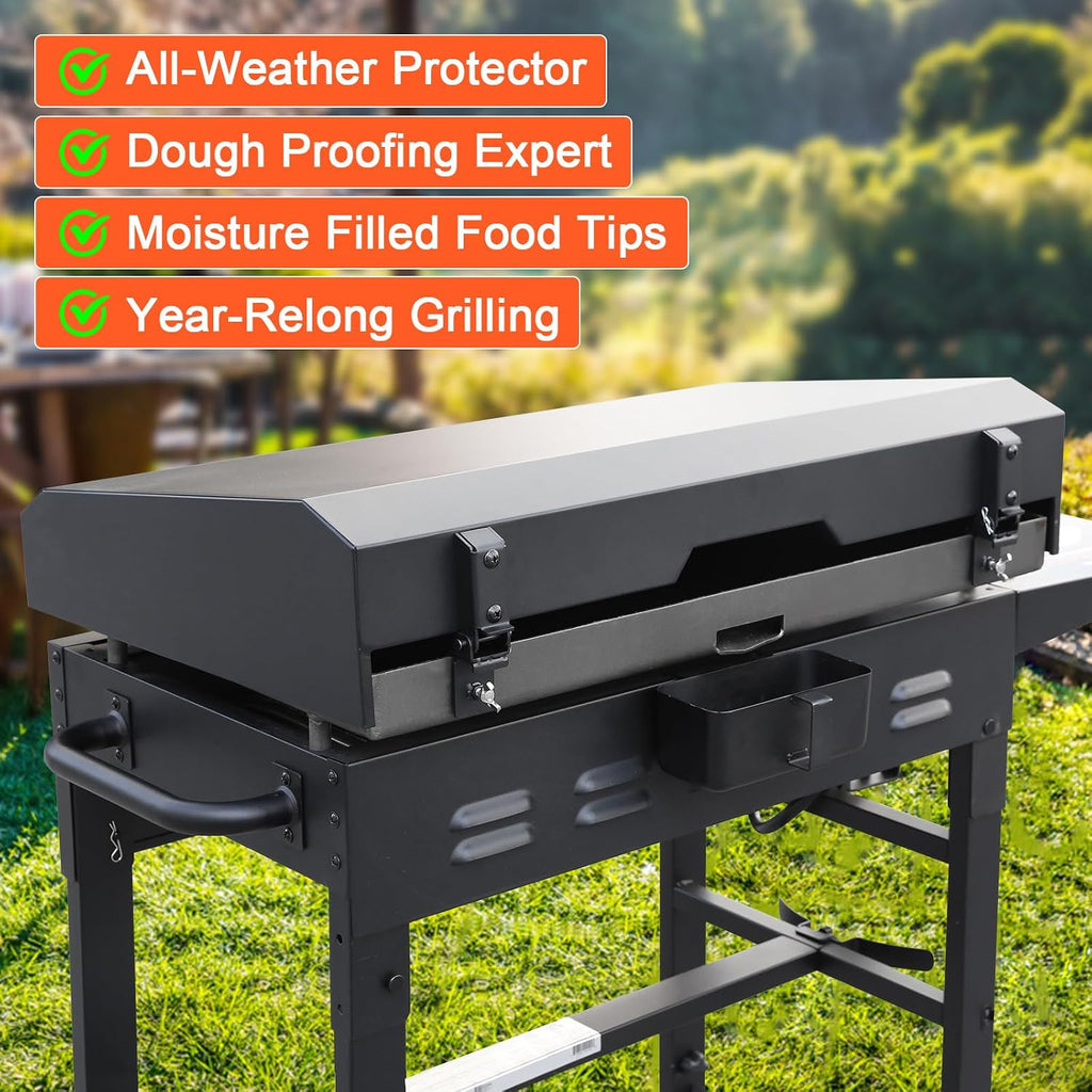 36 Inch Blackstone Griddle Grill Cover with Hinged Hood, 2026 Upgraded Outdoor Hard Grill Cover Compatible with Blackstone Models 1853 1605 1803 1839 1856 1924 5857 1553 2137 5003