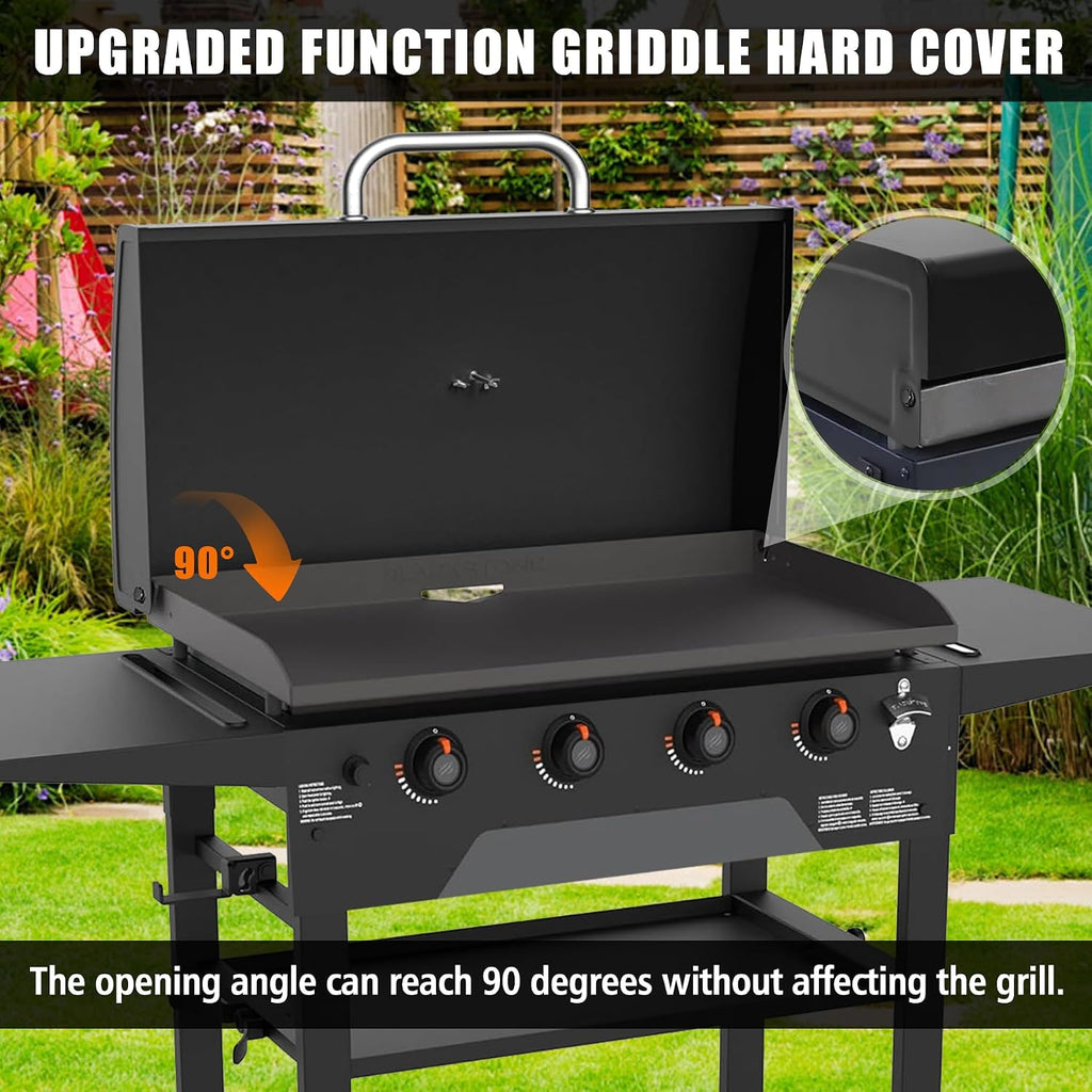 Upgrade Hinged Lid for Blackstone 1554 Omnivore 36' Griddle, Flat Top Griddle Hard Cover for Blackstone 36 in 5856 2177 2322 2310 2212 2210 Griddle Lid Hood, Powder Coated Flat Top Lid (2024 Model)