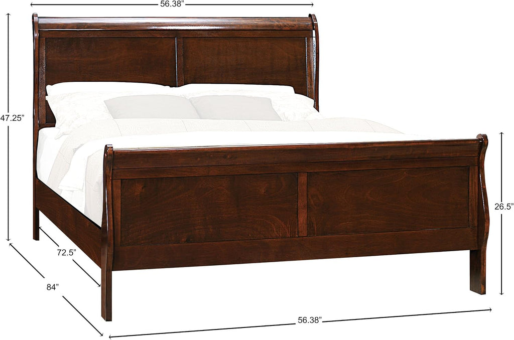 Homelegance Mayville Sleigh Panel Bed, Full, Cherry