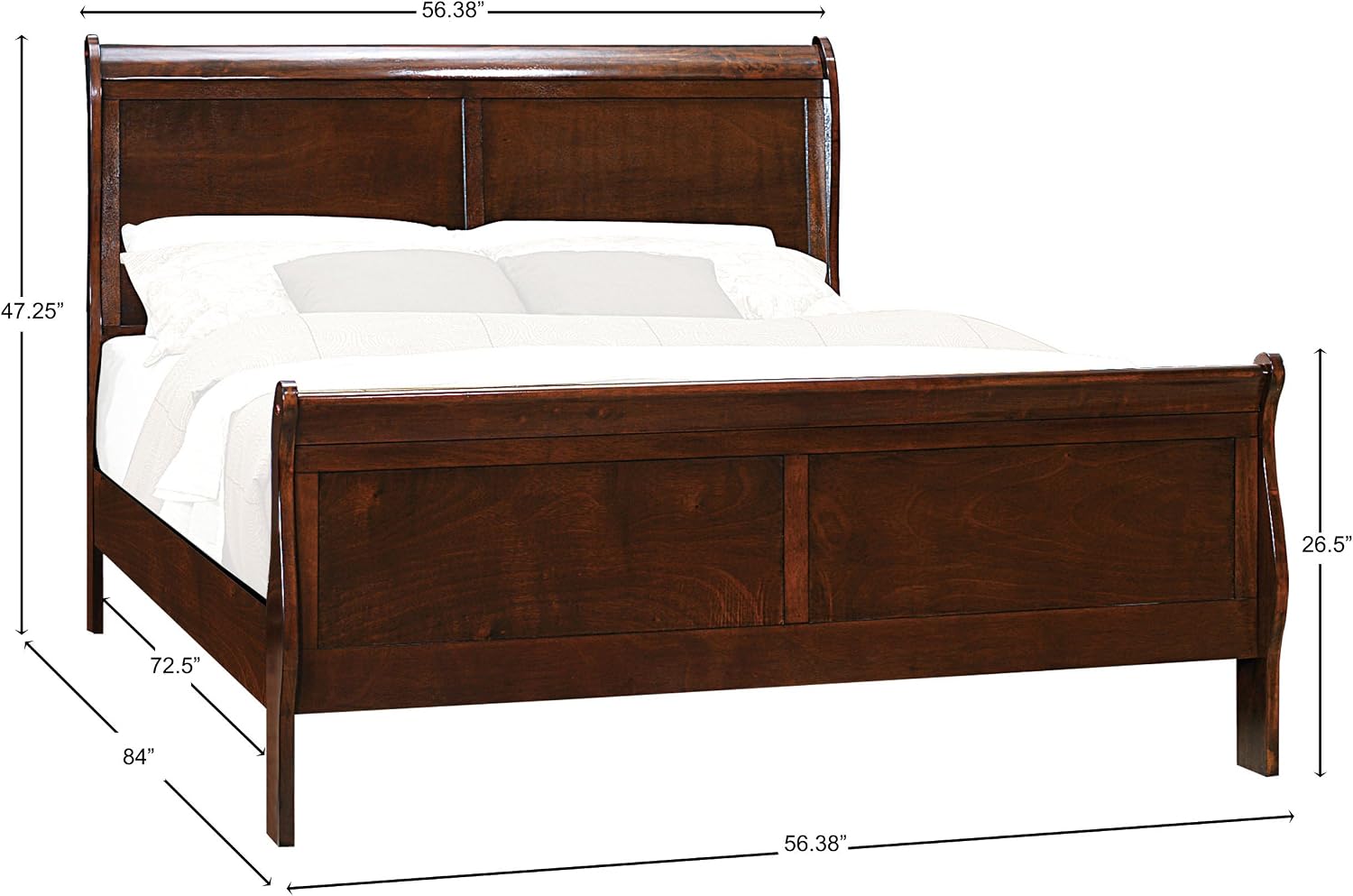 Homelegance Mayville Sleigh Panel Bed, Full, Cherry
