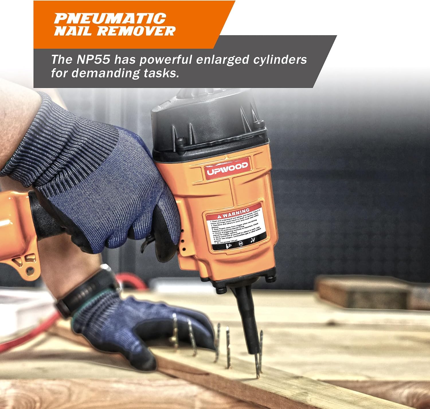 Heavy Duty Air Punch Nailer Air Nail Puller Pneumatic Denailer Tool for Hard Wood Metal Recycling NP55 Nail Remover