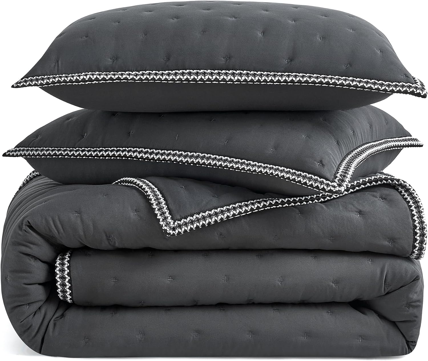UGG Braid Full/Queen Quilt Set – 3 Piece Queen Quilt Bedding Set with 2 Shams, Soft Lightweight Bedspread Coverlet for Home & Bedroom, Black Ink (Devon)