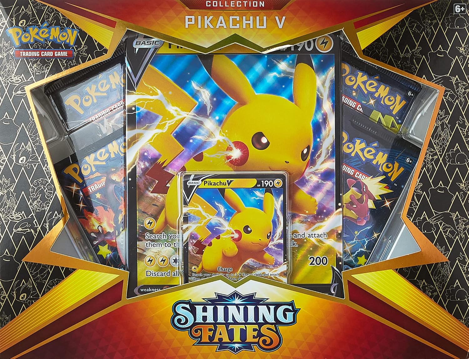Pokemon Shining Fates Pikachu V Box Set - 4 Booster Packs