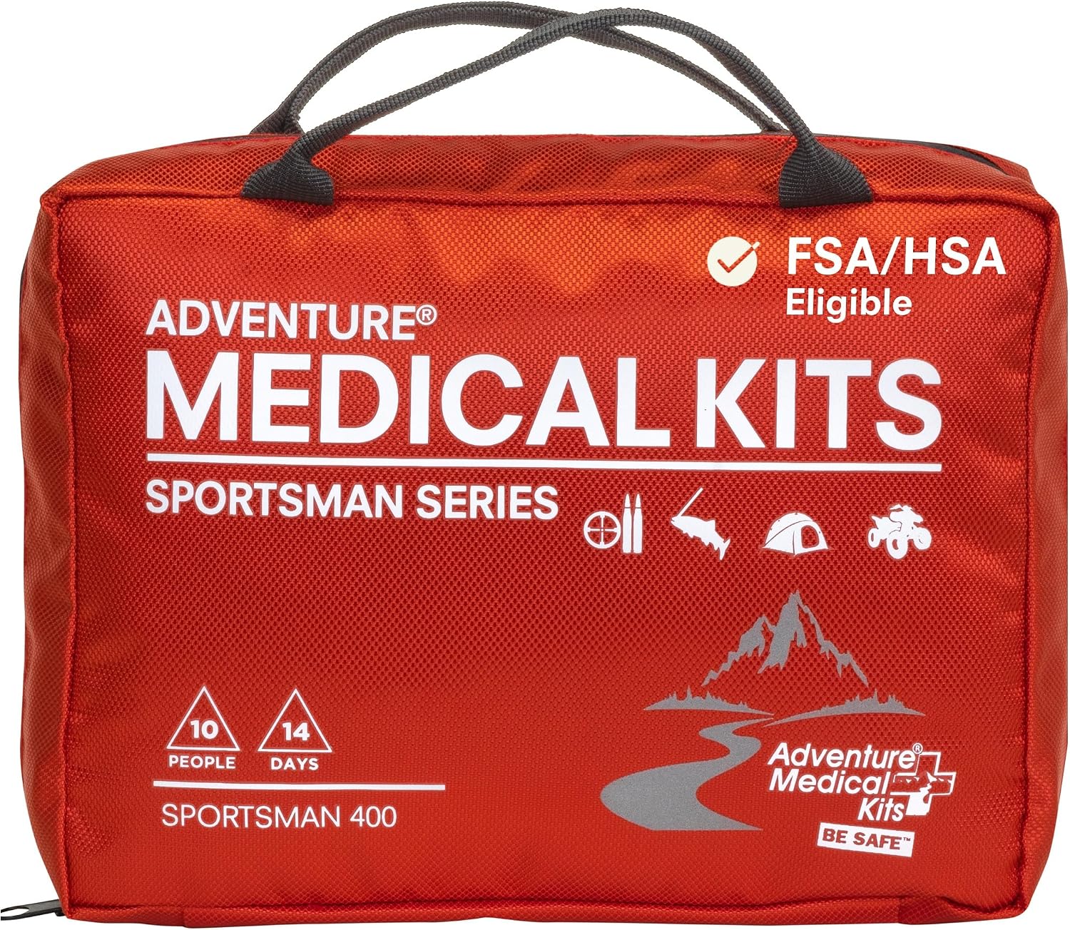 Adventure Medical Kits Sportsman Series Medical Kit - 400 - First Aid Kit for Camping, Hiking, Hunting & More - For 10 People for 14 Days - Includes Bandages, Medicine, Guide Book & More
