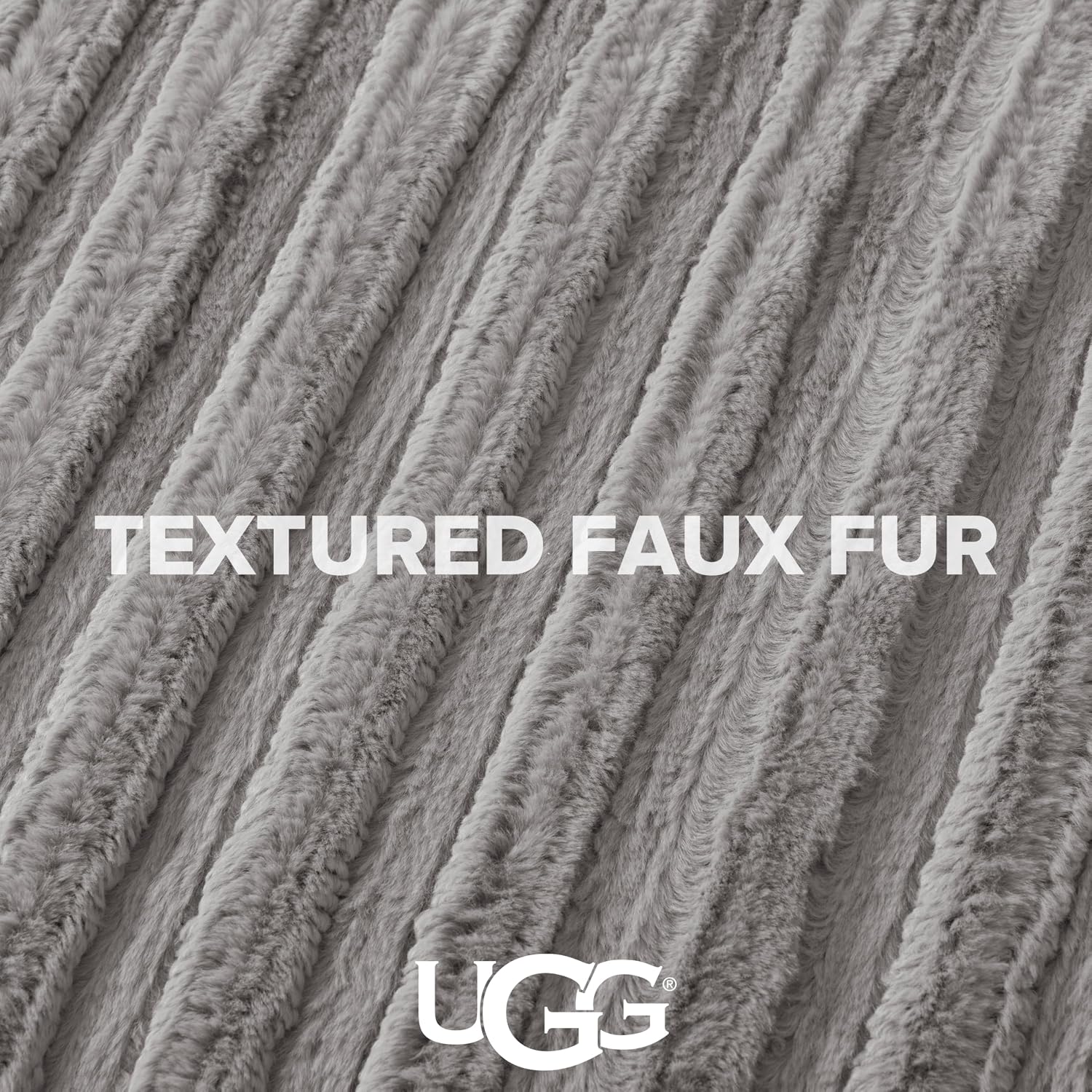 UGG Kenzie Comforter Set with 2 Pillow Shams Plush Faux Fur Bedding Soft Warm Down Alternative Comforter Washable Hypoallergenic Fluffy Blanket Set for Bedroom, King/California King Size, Seal