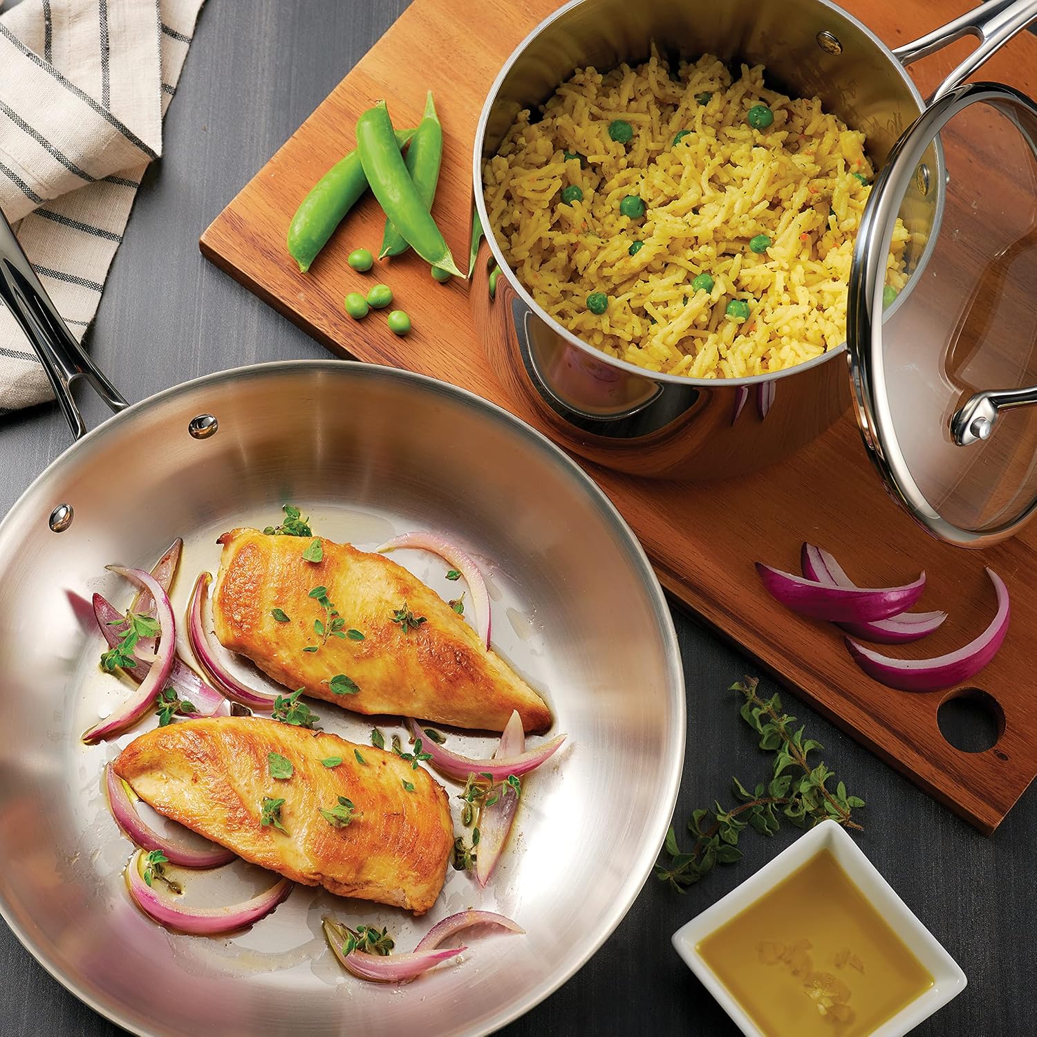 Tramontina Tri-Ply Clad Stainless Steel 8-Piece Cookware Set with Glass Lids, Pots and Pans Kitchen Set, Induction-Ready, Dishwasher-Safe, NSF-Certified