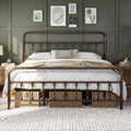 Yaheetech Classic Metal Platform Bed Frame Mattress Foundation with Victorian Style Iron-Art Headboard/Footboard/Under Bed Storage/No Box Spring Needed/King Size Bronze