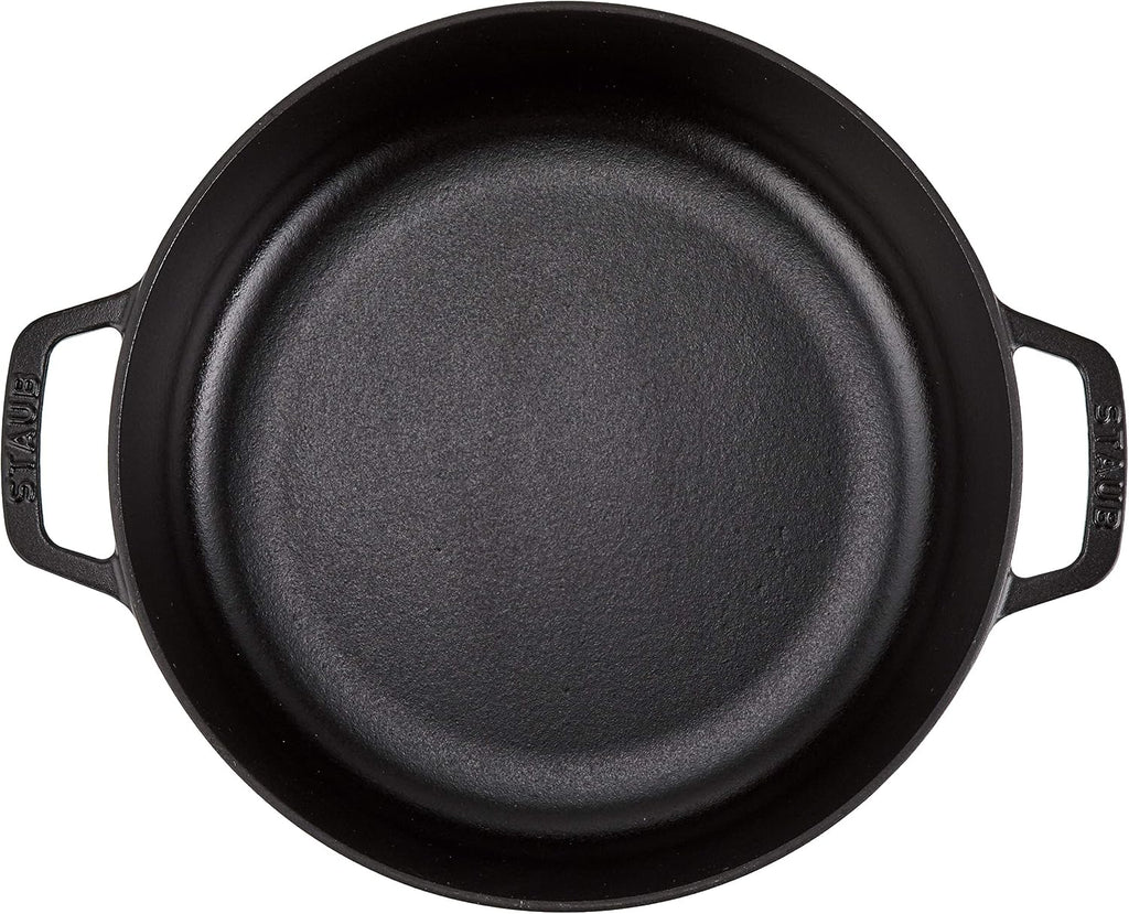 Staub Braiser 40506-542 Saute Pan, Black, 10.2 inches (26 cm), Large, Both Handed, Cast Enameled Pot, Sukiyaki, Induction Compatible