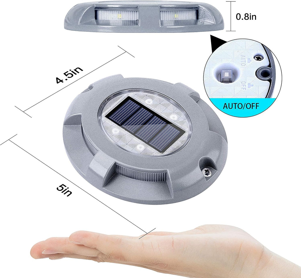 SIEDiNLAR Solar Deck Lights Driveway Dock Light LED Solar Powered Outdoor Waterproof Road Markers for Step Garden Sidewalk Stair Ground Pathway Yard 16 Pack (Blue)