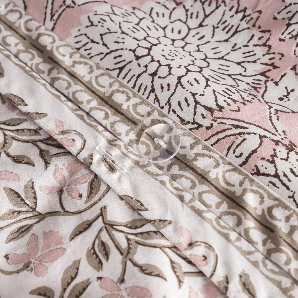Levtex Home Adare Blush Reversible Full/Queen Comforter Set (90x94in) with 2 Pillow Shams (26x20in) - Floral Bedding - Blush and White - 100% Cotton Full/Queen Size Comforter Set - Soft, Pre-Washed
