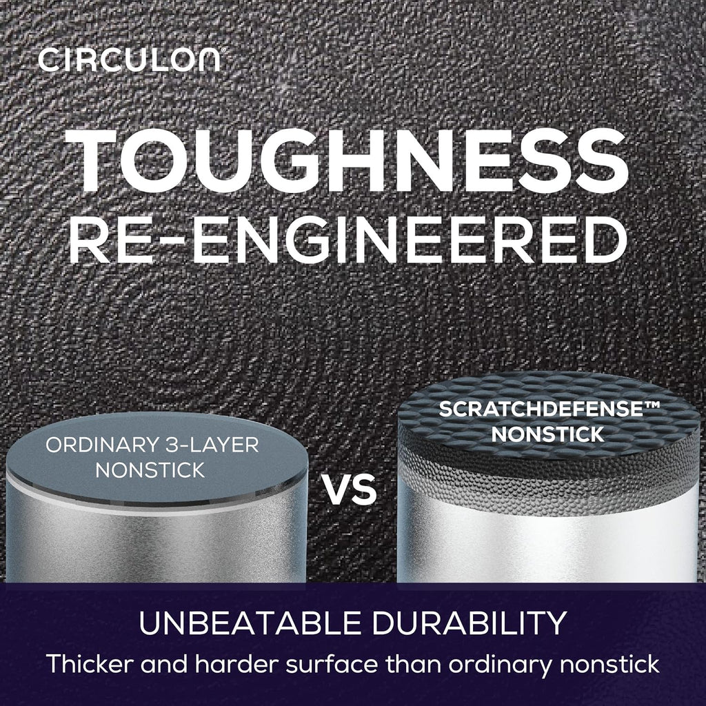 Circulon A1 Series with ScratchDefense Nonstick Induction Cookware, Stockpot with Lid, Pasta Pot, Kitchen Essentials, 8-Quart, Graphite