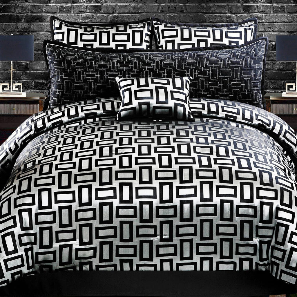 Riverbrook Home Elegant Collection Comforter Set, King, Kacy - Graphite/Black, 5-Piece Set