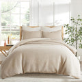 Levtex Home Cloud Waffle Twin/Twin XL Comforter Set (68x88in) with 1 Pillow Sham (26x20in) - Solid Waffle Cotton Texture - Taupe - 100% Cotton Twin Size Comforter Set - Soft, Pre-Washed