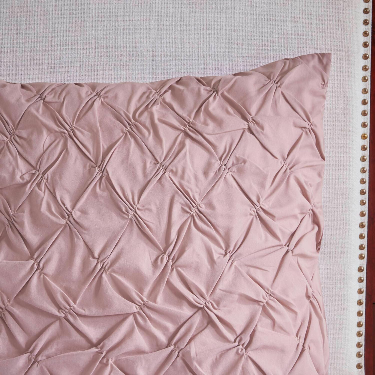 Madison Park Floral King Comforter Set, Cotton Rich Bedding Set Feminine Design Shabby Chic King Size Comforter Sets, All Season Bed Cover with Shams, Bed Skirt, Décor Pillow, Blush 8 Piece