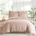 Levtex Home Cloud Waffle King/Cal King Comforter Set (106x94in) with 2 Pillow Shams (36x20in) - Solid Waffle Cotton Texture - Blush - 100% Cotton King Size Comforter Set - Soft, Pre-Washed