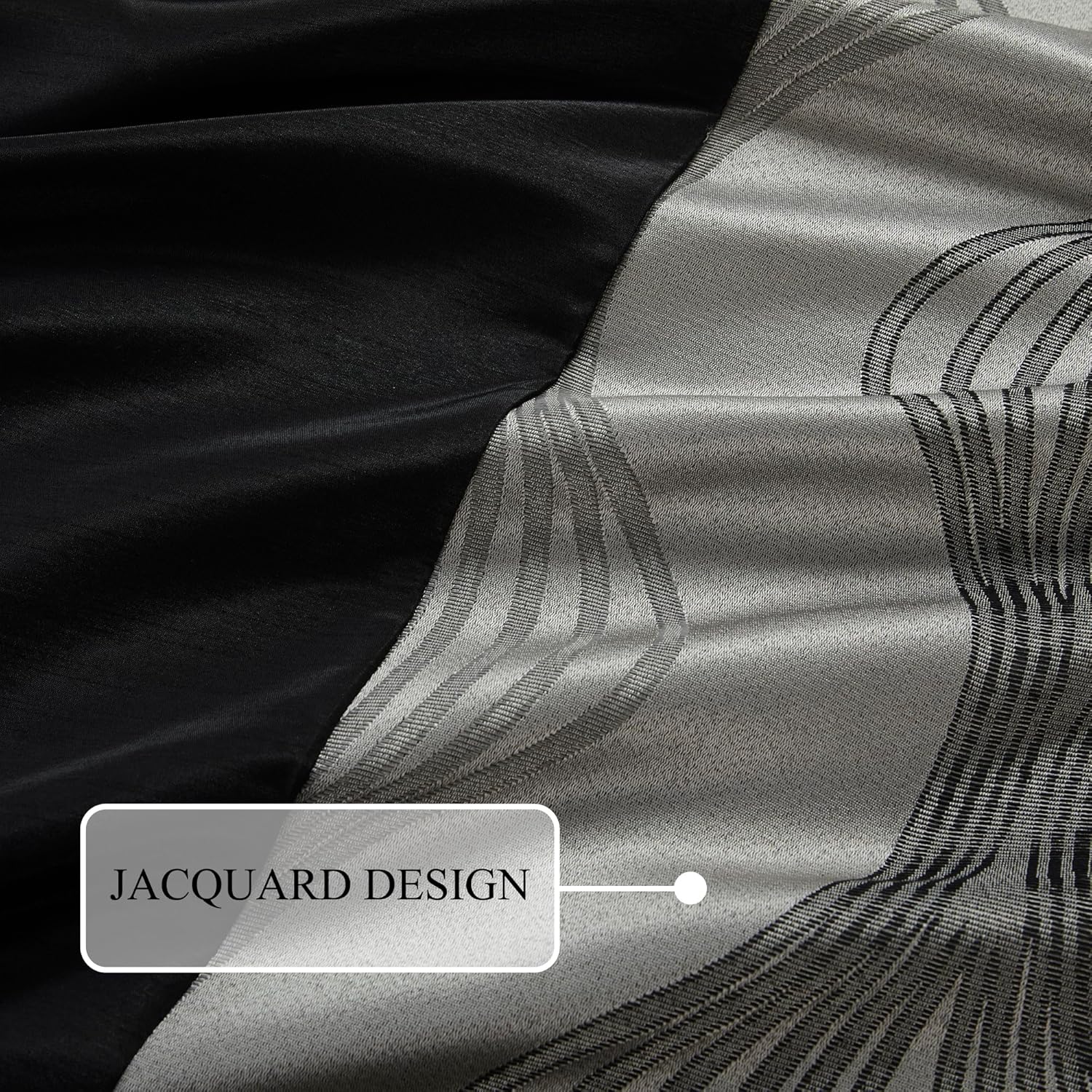 Stratford Park Black and Silver Comforter Set California King Size, 7 Pieces Striped All Season Bedding Set