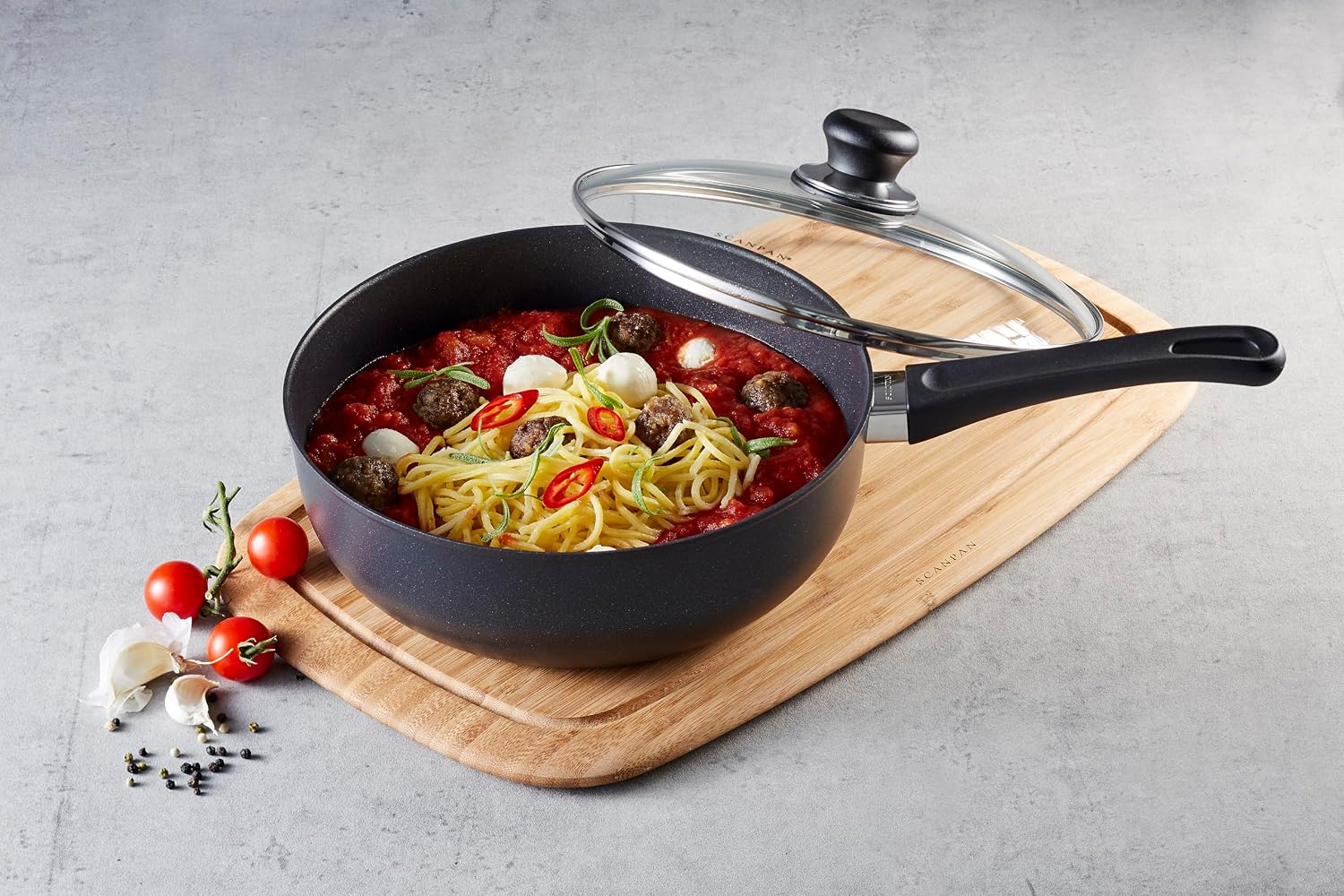 Scanpan Classic 4 quart (10 1/4 inch) Nonstick Deep Saute Pan with Lid – Compatible with Gas and Electric Stovetops, Metal Utensil Safe, Oven Safe to 500°F, Dishwasher Safe