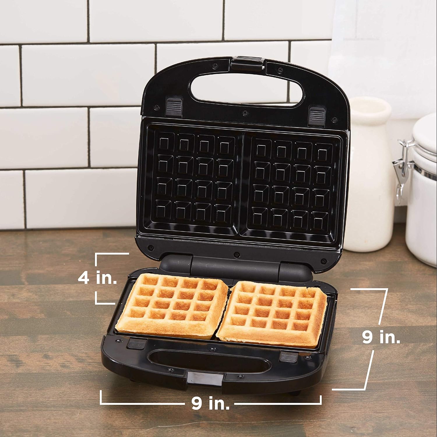 BLACK+DECKER 3-in-1 Waffle Iron, WM2000SD, Grill and Sandwich Press, Non-Stick Removable Plates, Space Saving Compact Design (Pack of 4)