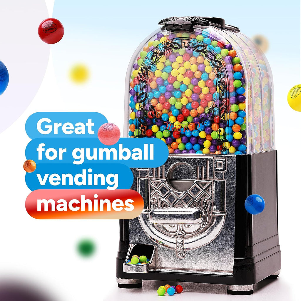 Gumballs for Gumball Machine - Assorted Fruit Flavored Gum Balls - 0.6' Mini Bubble Gums - 19LB Bulk Refill for Vending Machines - Chewing Gum for Kids