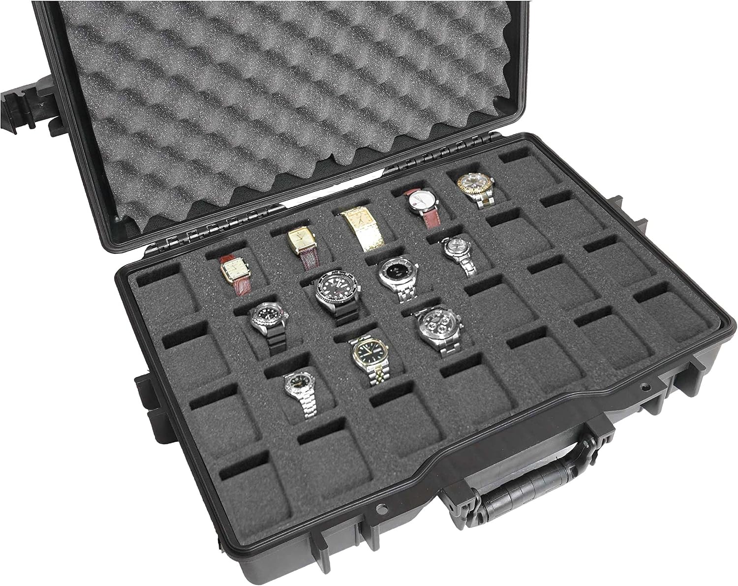 Case Club 28 Watch Carry Case - Organize & Protect Your Watch Collection in a Heavy Duty, Waterproof, Travel & Storage Case - For Men's & Women's Watches of Various Sizes in a Padlockable Display Box
