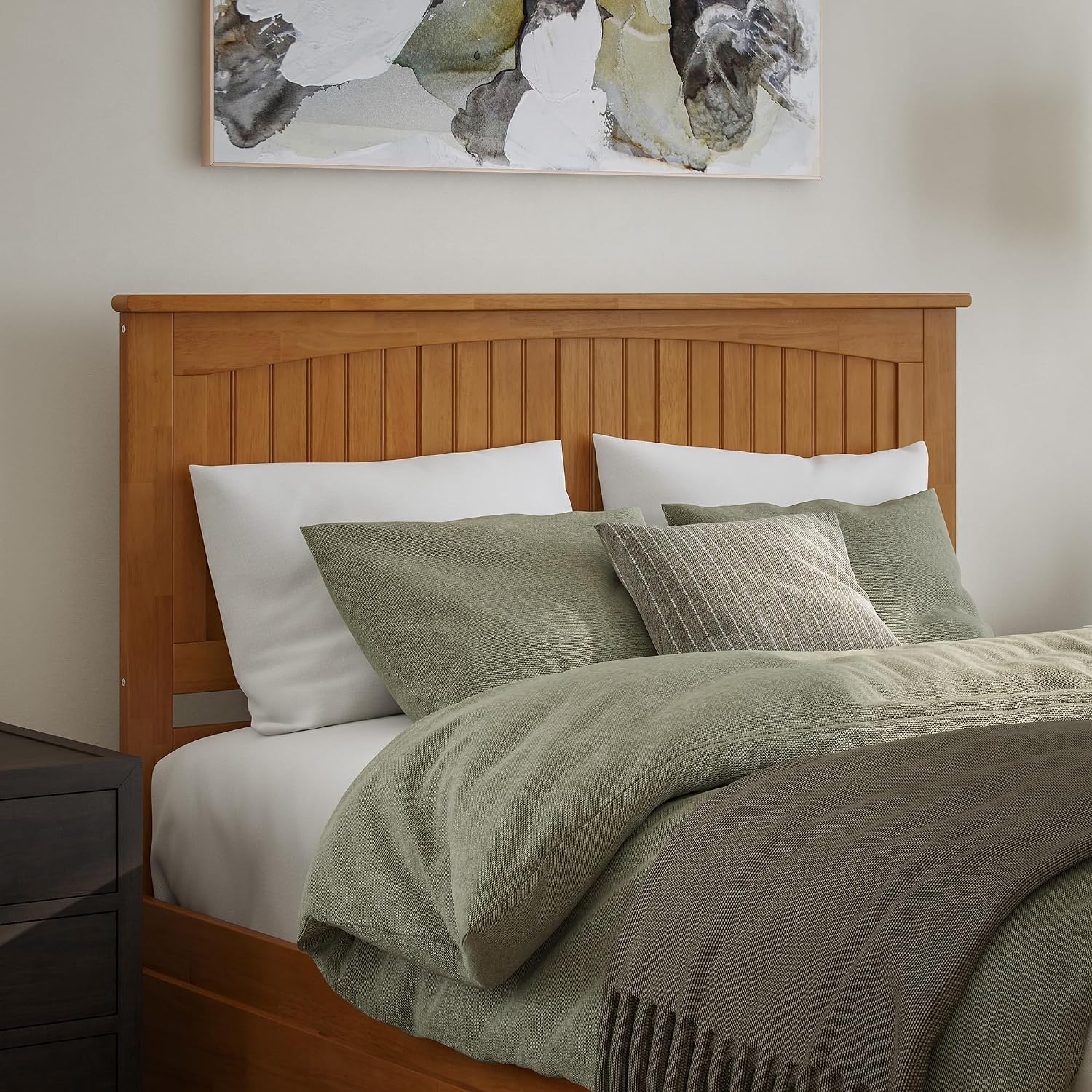 AFI, Nantucket Queen Platform Bed with Footboard & Storage Drawers, Light Toffee