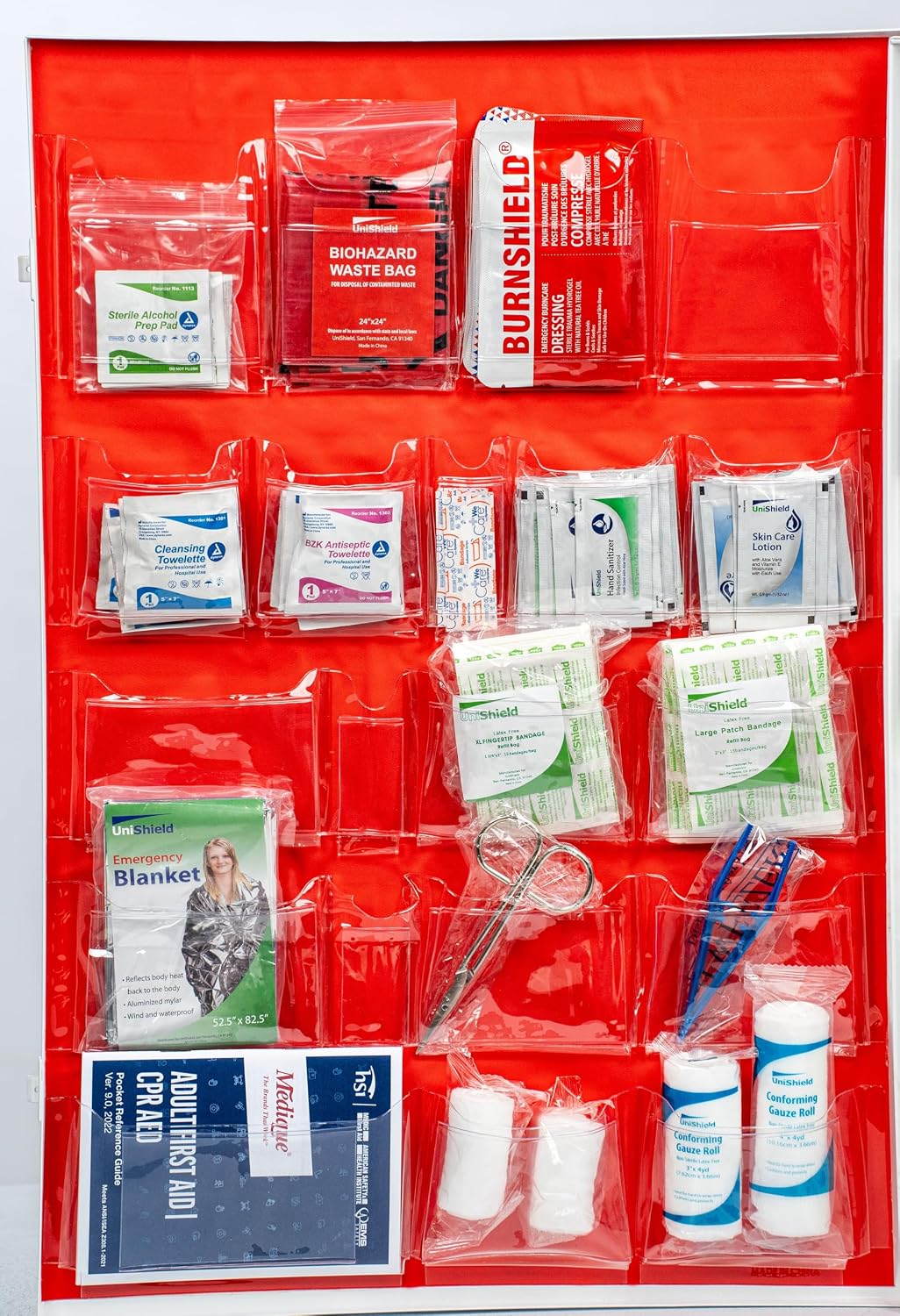 4-Shelf Metal 1st Aid Cabinet Class A, Large Capacity First Aid Wall Mount Medicine Cabinet, Secure Metal Med Box with Easy Access, Exceeds OSHA/ANSI Z308.1 2015, Over 1,200-Pieces