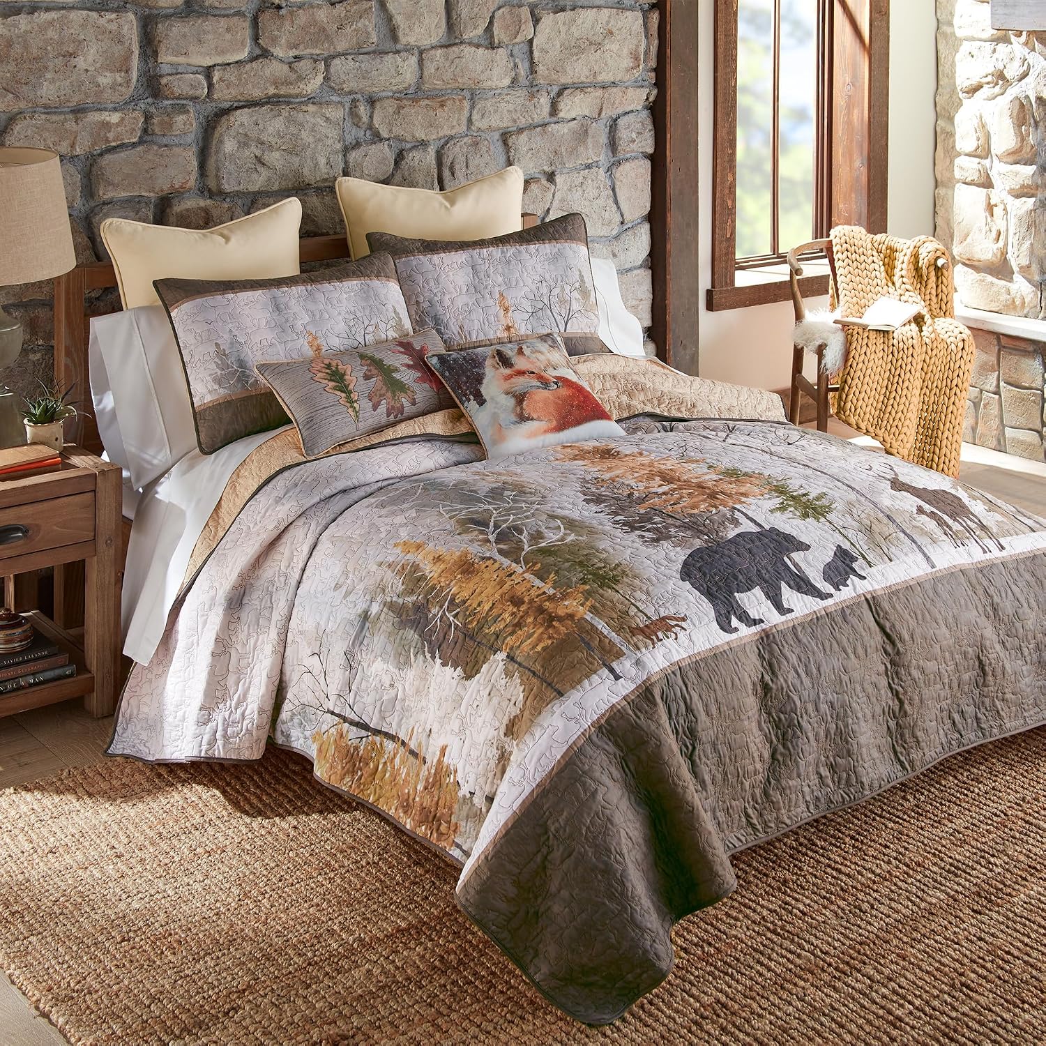 Donna Sharp Dawn Mist Polyester Bedding Set - 3-Piece King Size Quilt Set - Includes 1 Quilt and 2 King Pillow Shams - Machine Washable - Traditional Design