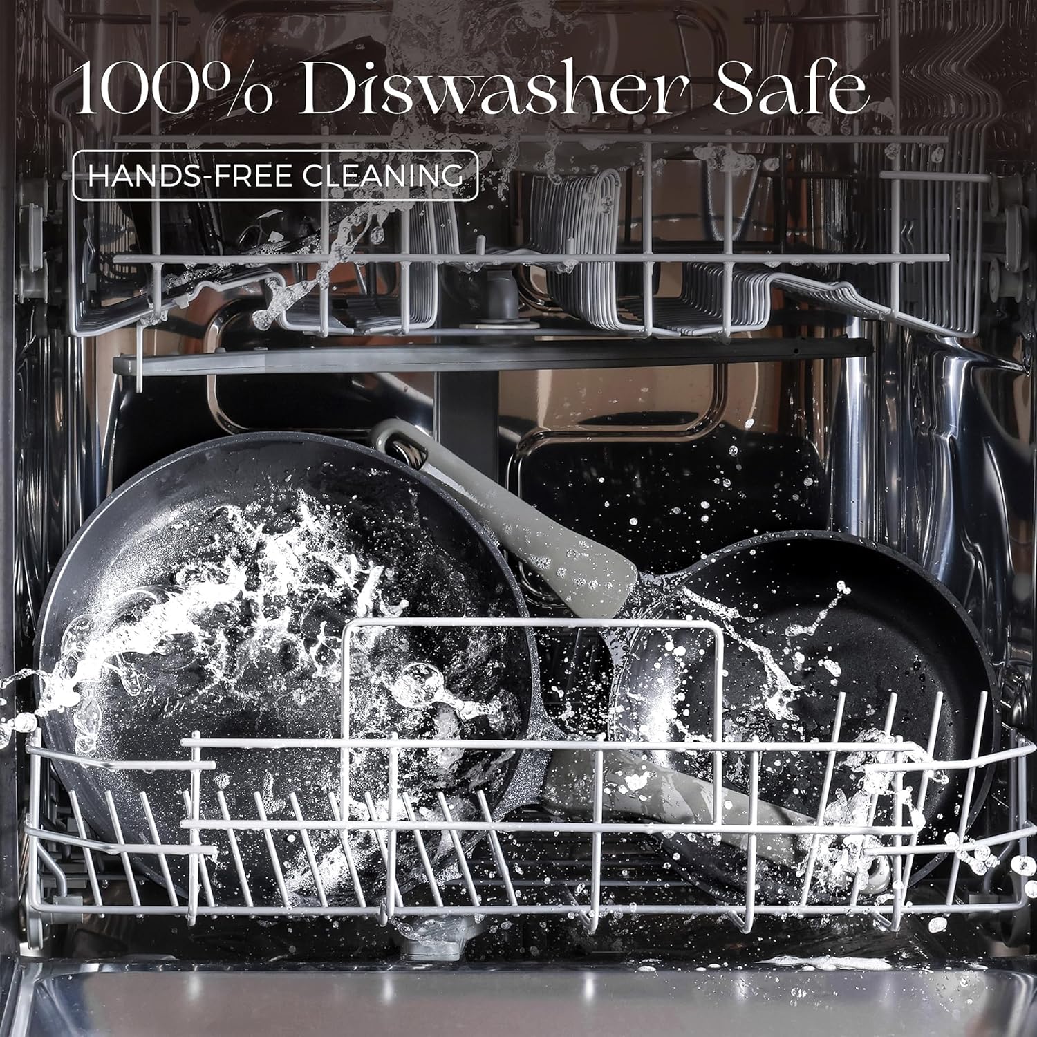 PRICUSIS Pots and Pans Set Nonstick, 21Pcs Induction Compatible, Stay Cool Handle, Fully Coated, 100% Dishwasher Safe, PFOA Free Omelet Pans, Warp Resistant (Black Sesame)