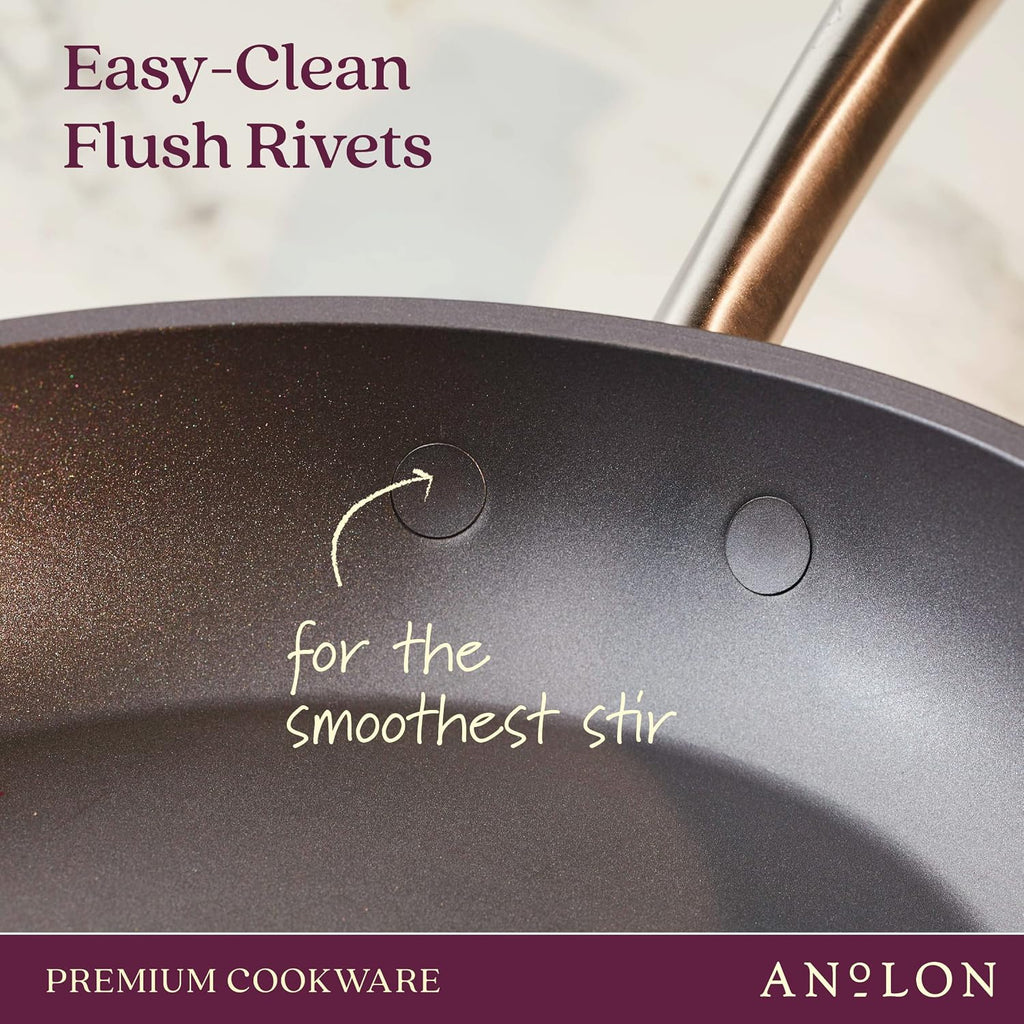 Anolon Accolade Forged Hard Anodized Nonstick Pots & Pans - Induction Cookware Set - 12 Piece - Moonstone Gray