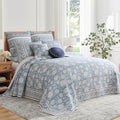 Levtex Home – Adare Blue Bedspread Set – Full Bedspread (96x106in.) and 2 Standard Shams (20x26in.) – Floral Botanical Design – Blue and White – Reversible – Cotton